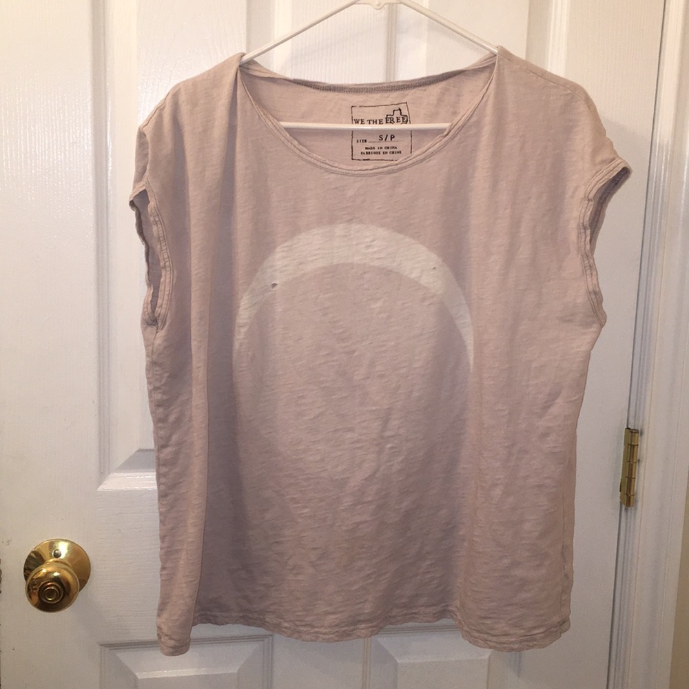 FREE PEOPLE Distressed Moon Top